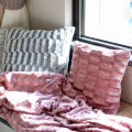 flannel pv diamond shape fleece pillow blanket